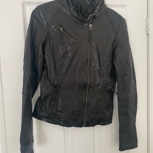 Women’s 2XS Black Italian Leather Danier Moto Jacket